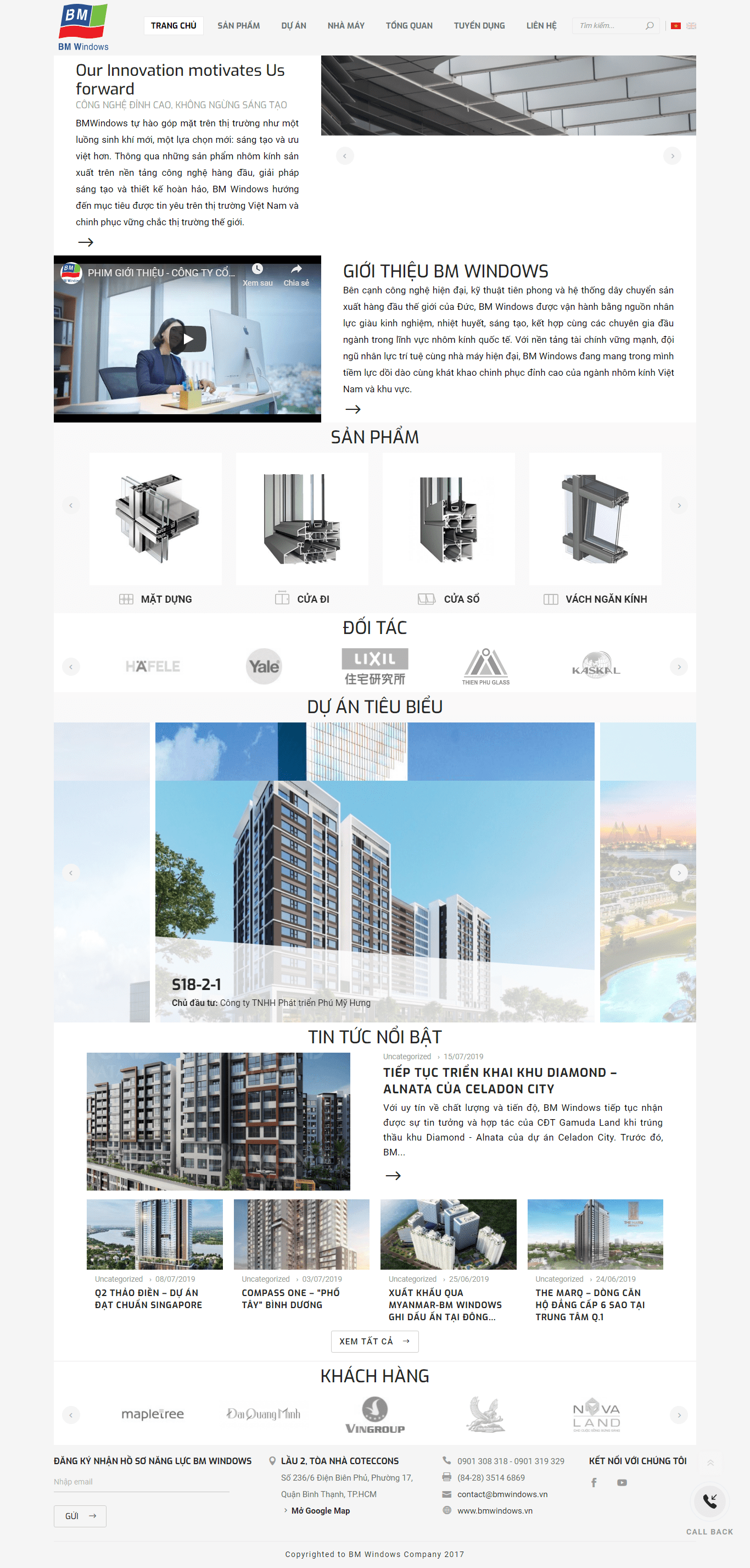 Thiết kế Web nhà máy bmwindows.vn