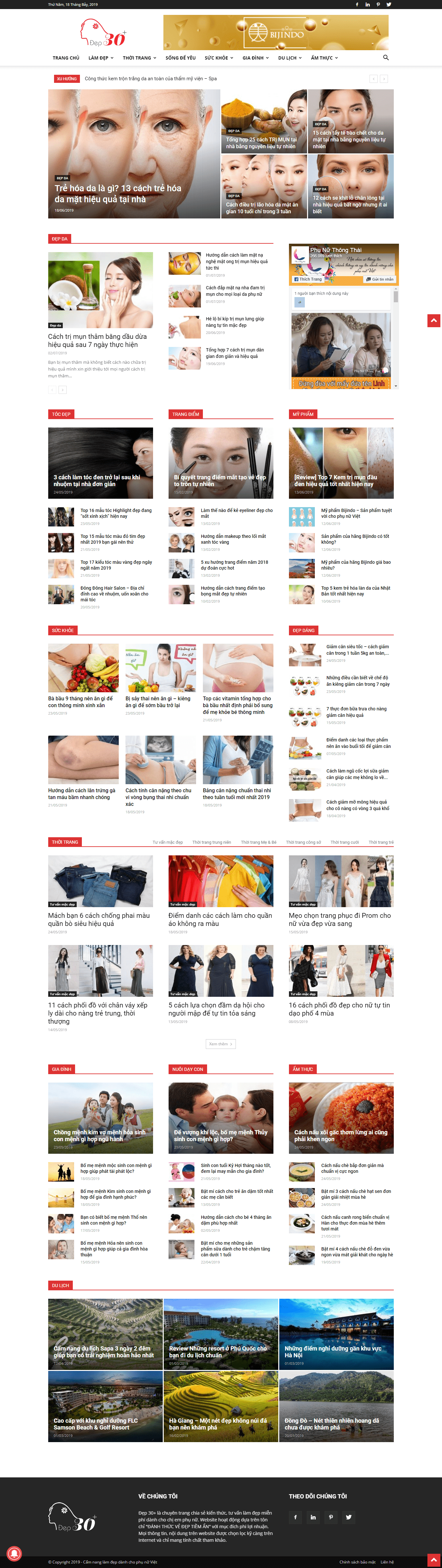 Thiết kế Web tạp chí deptuoi30.com