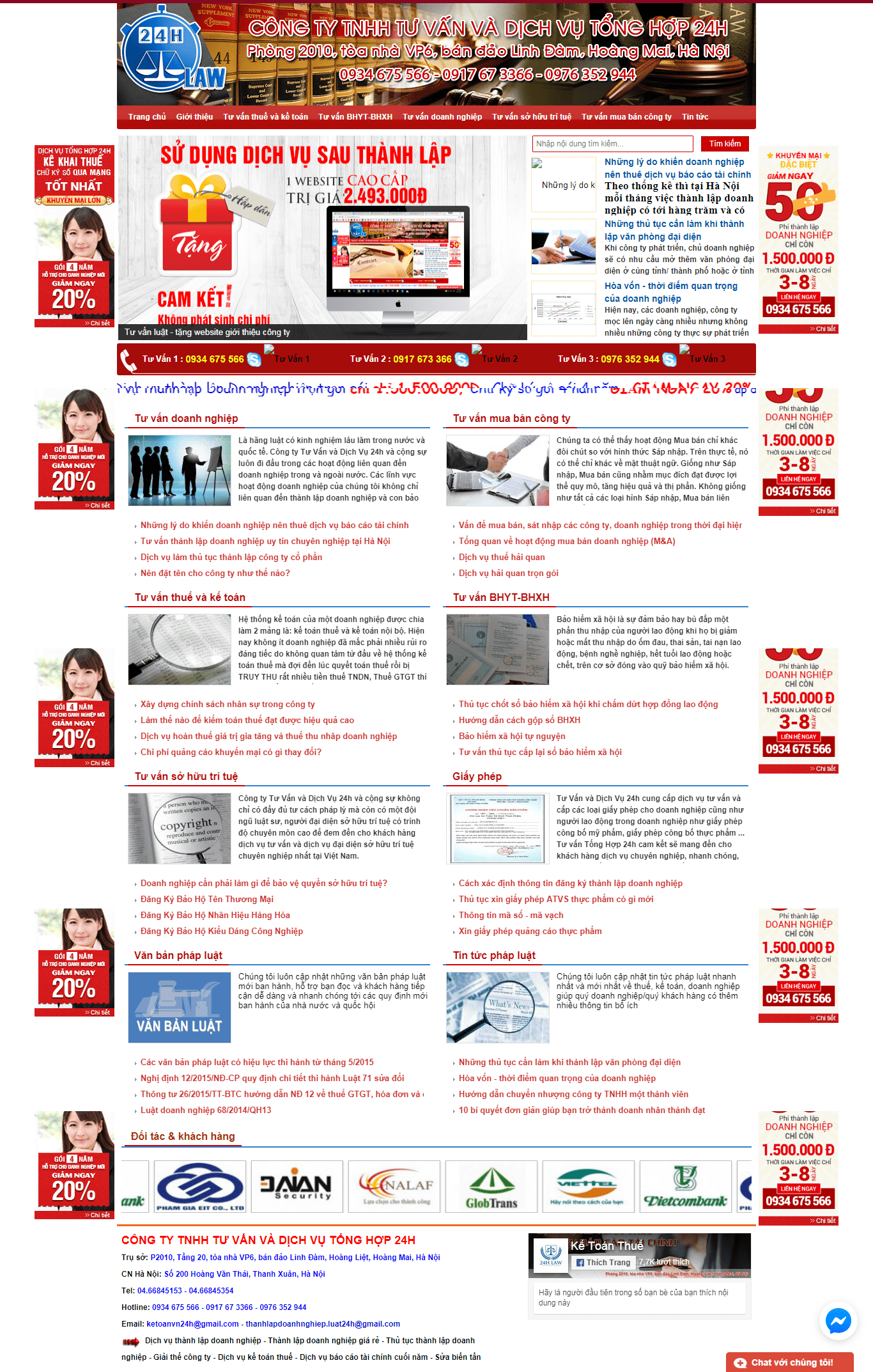 Thiết kế Web tư vấn tuvanluat24h.com.vn