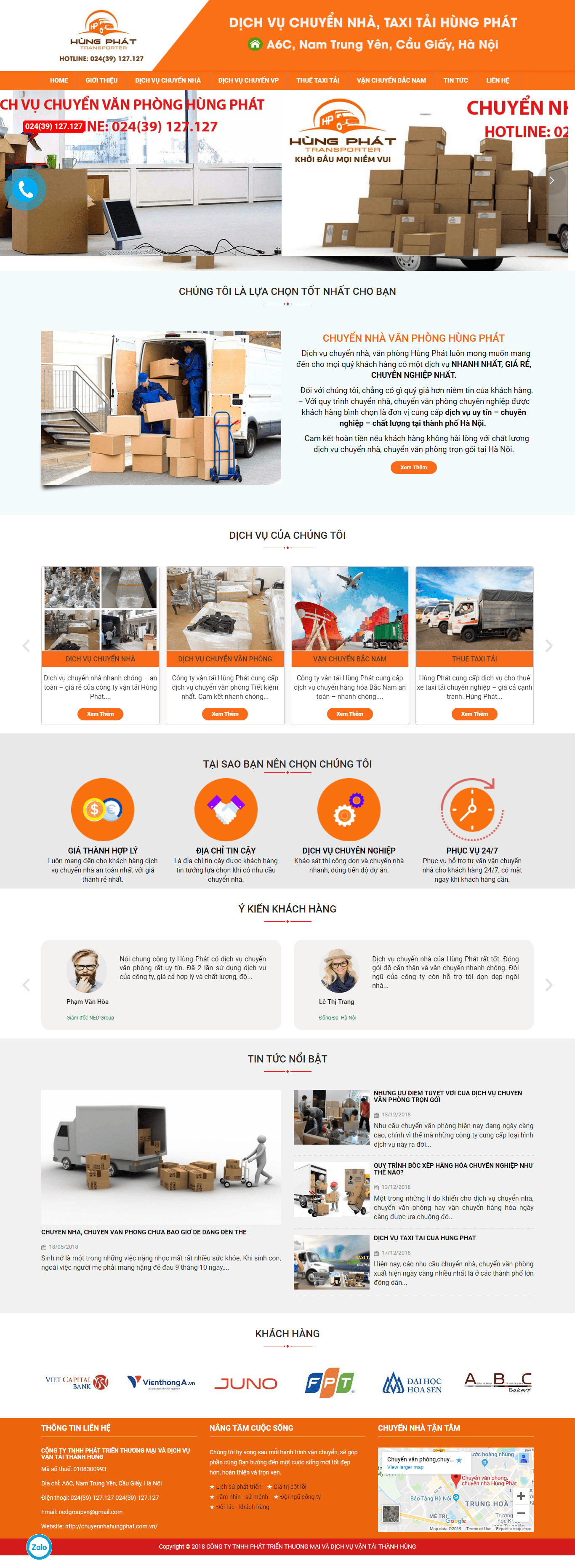 Thiết kế Web dịch vụ chuyennhahungphat.com.vn