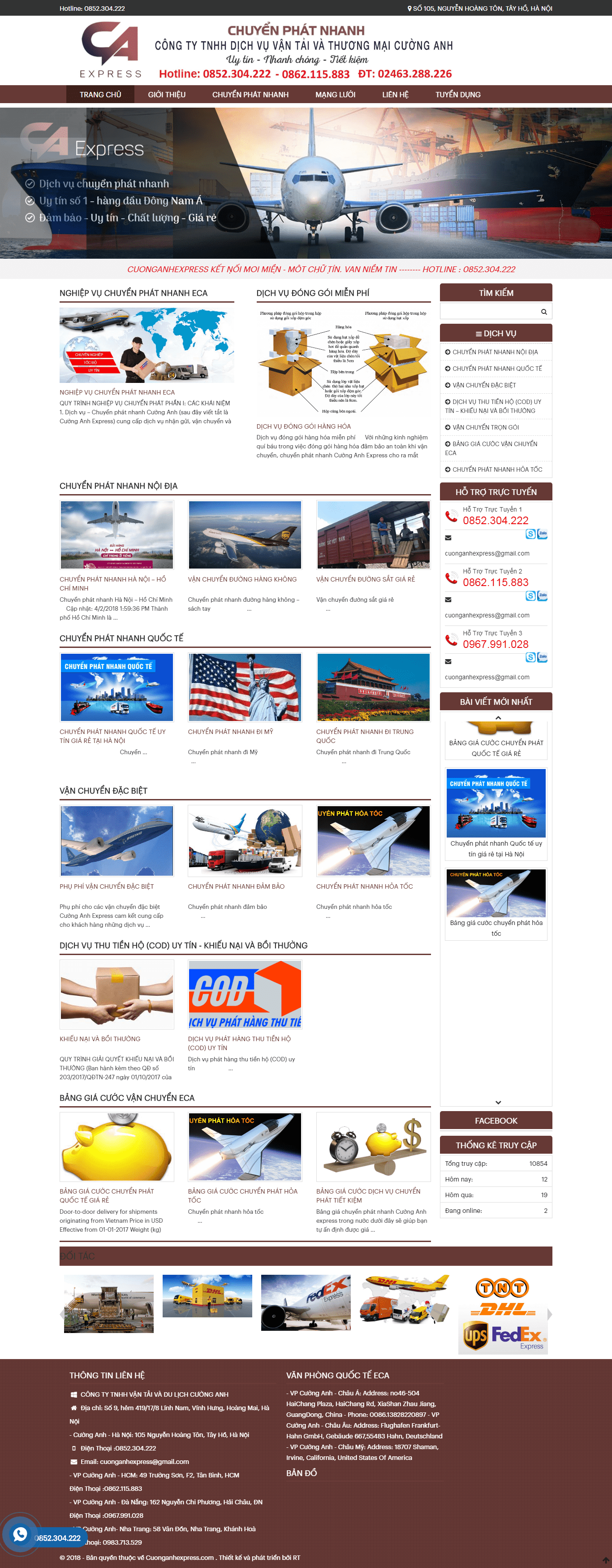 Thiết kế Web dịch vụ cuonganhexpress.com