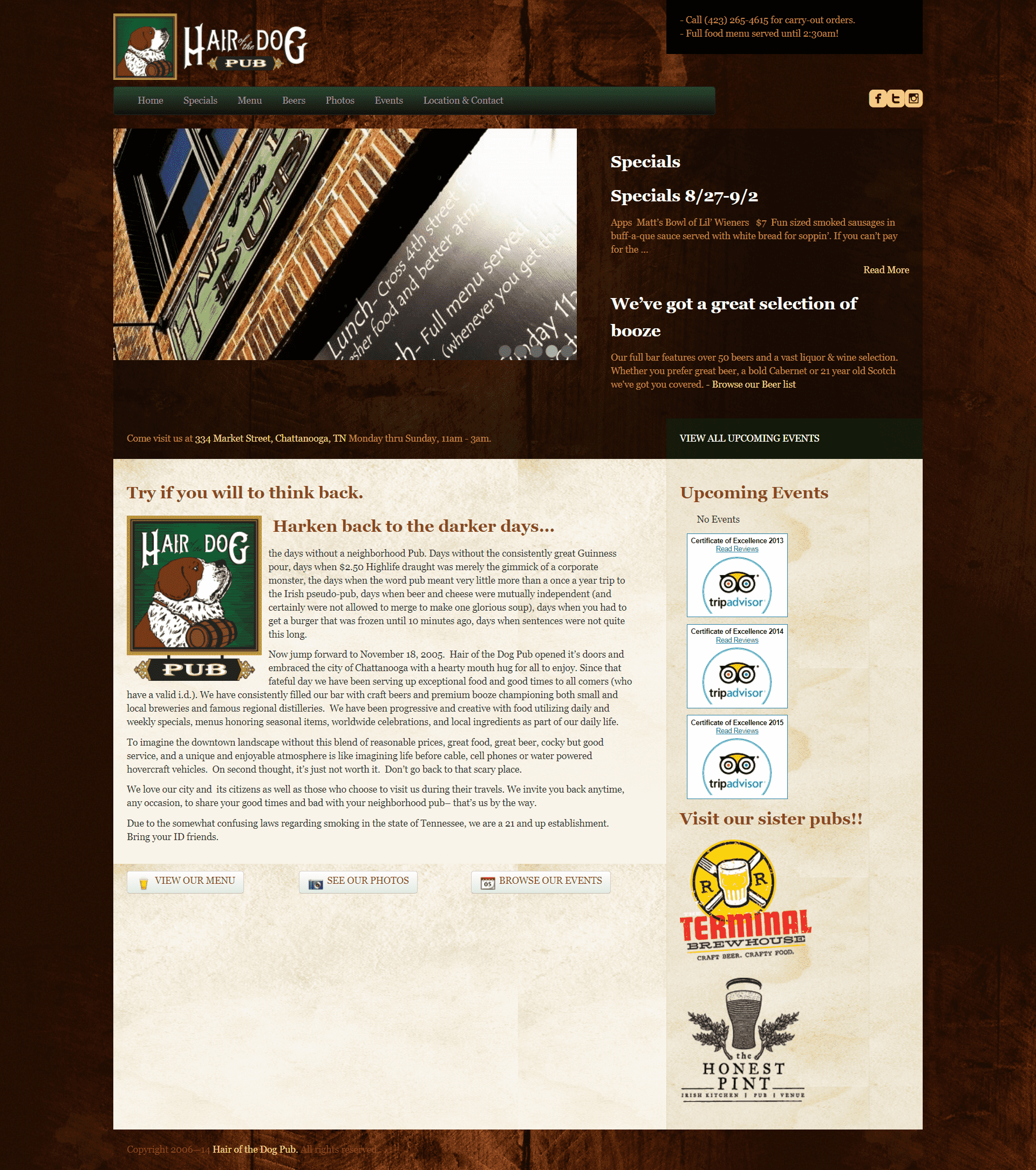 Thiết kế Web quán bar hairofthedogpub.net