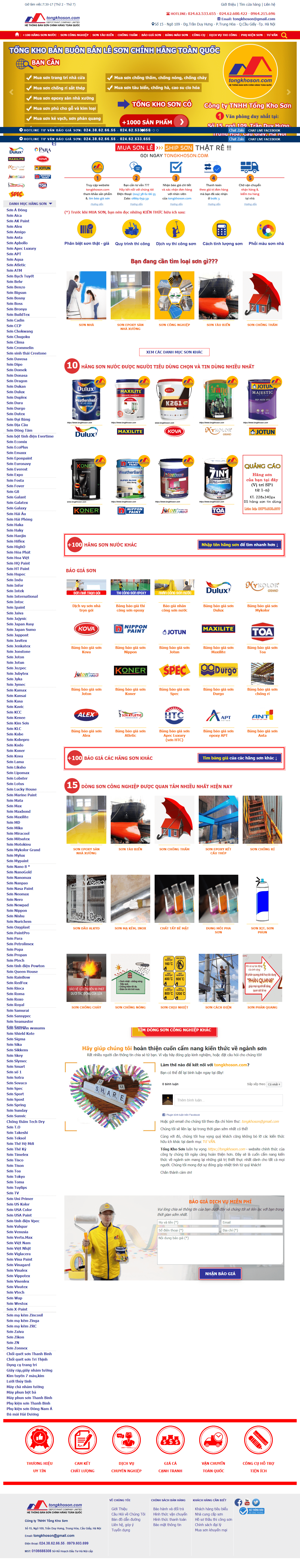 Thiết kế Web bán sơn tongkhoson.com