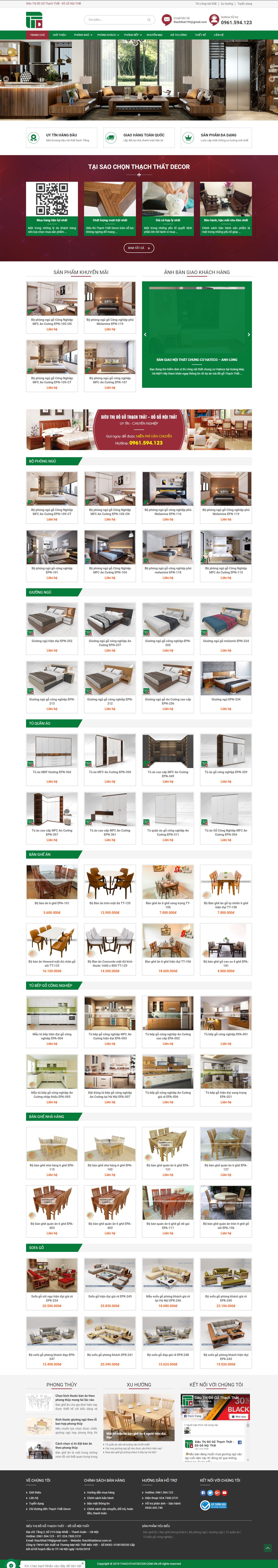 Thiết kế Web Đồ gỗ nội thất thachthatdecor.com.vn