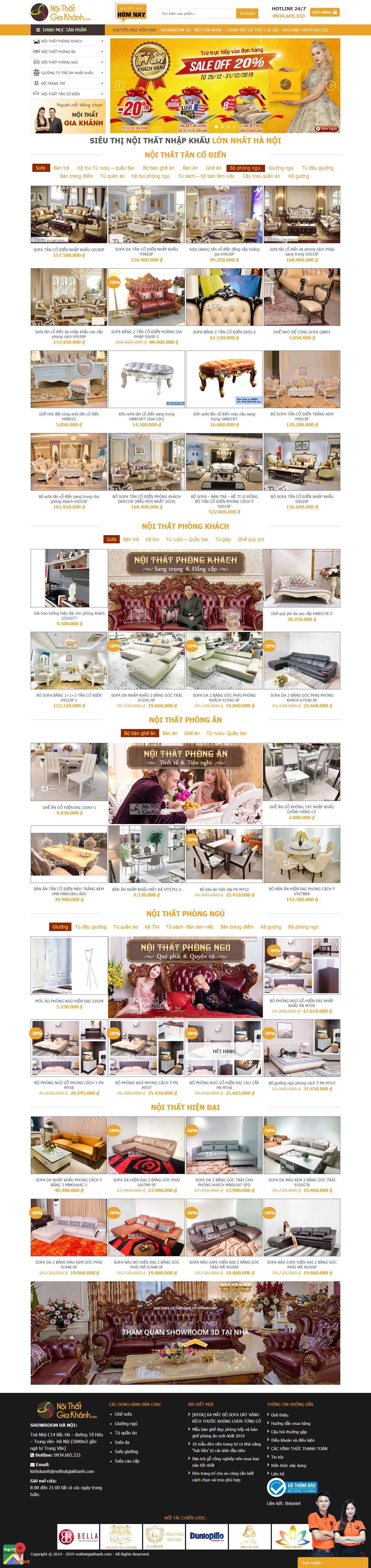 Thiết kế Web Đồ gỗ nội thất noithatgiakhanh.com