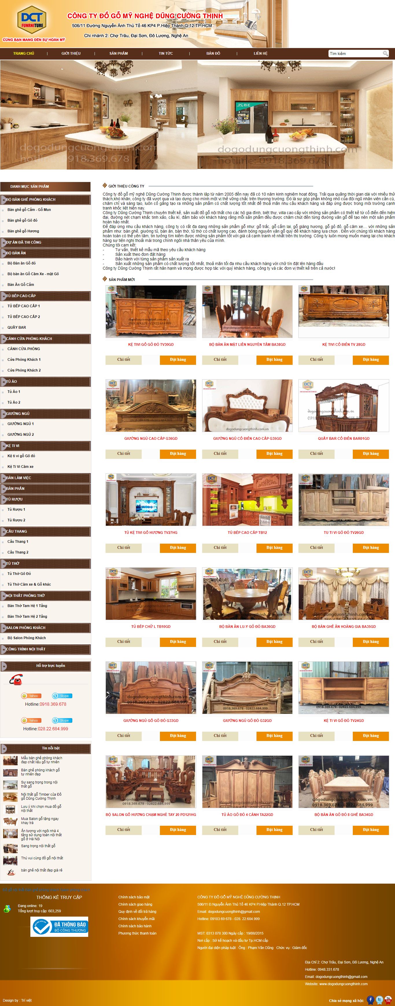 Thiết kế Web Đồ gỗ nội thất dogodungcuongthinh.com