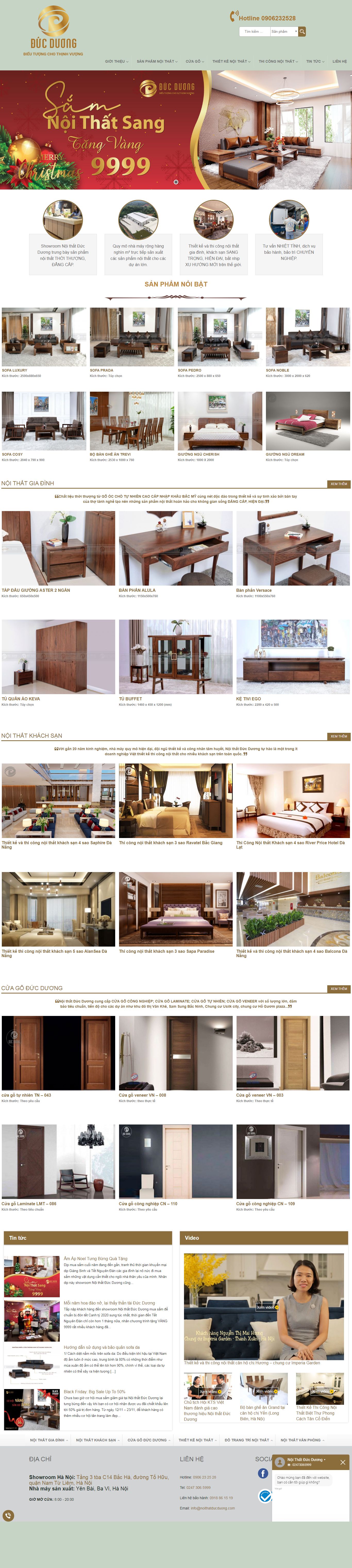 Thiết kế Web Đồ gỗ nội thất noithatducduong.com