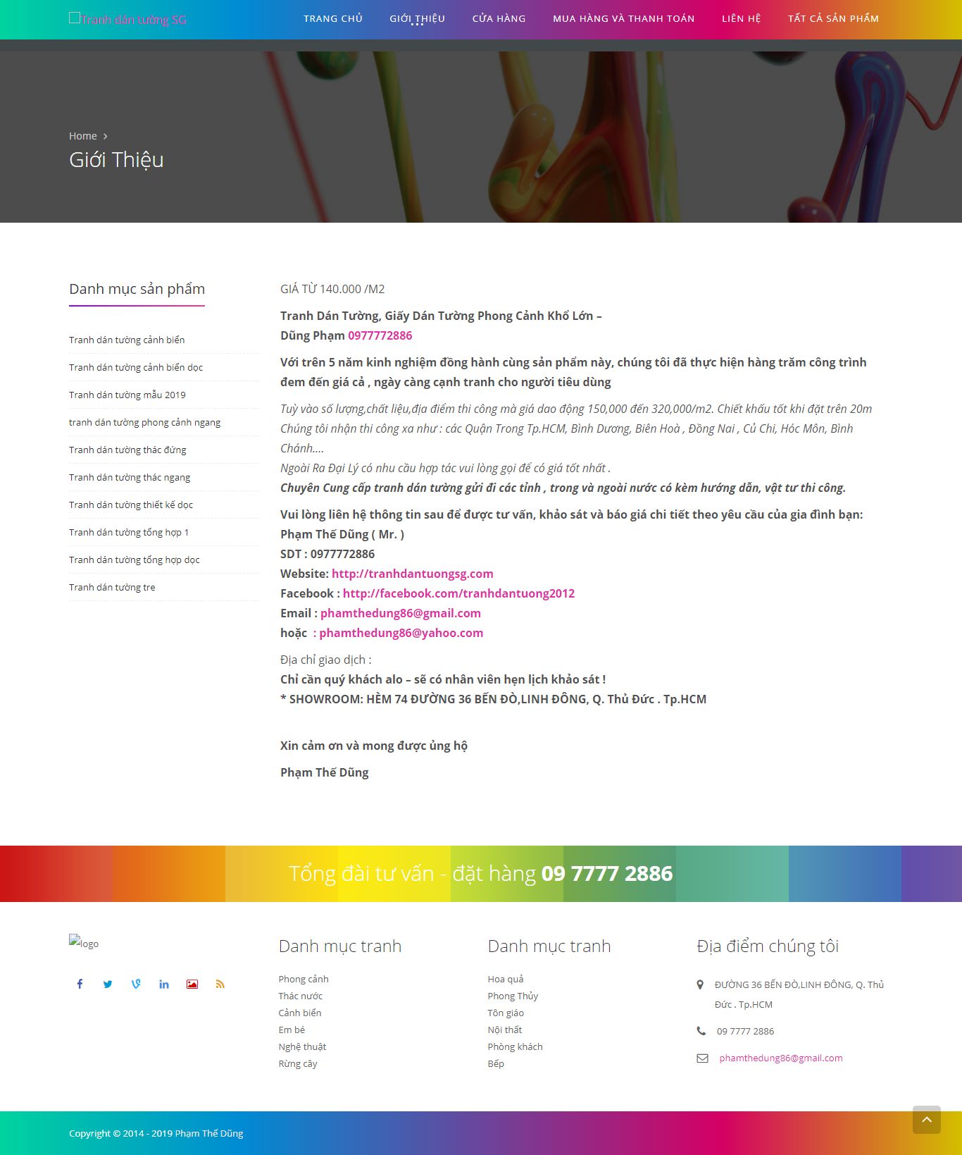 Thiết kế Web tranh dán tường tranhdantuongsg.com