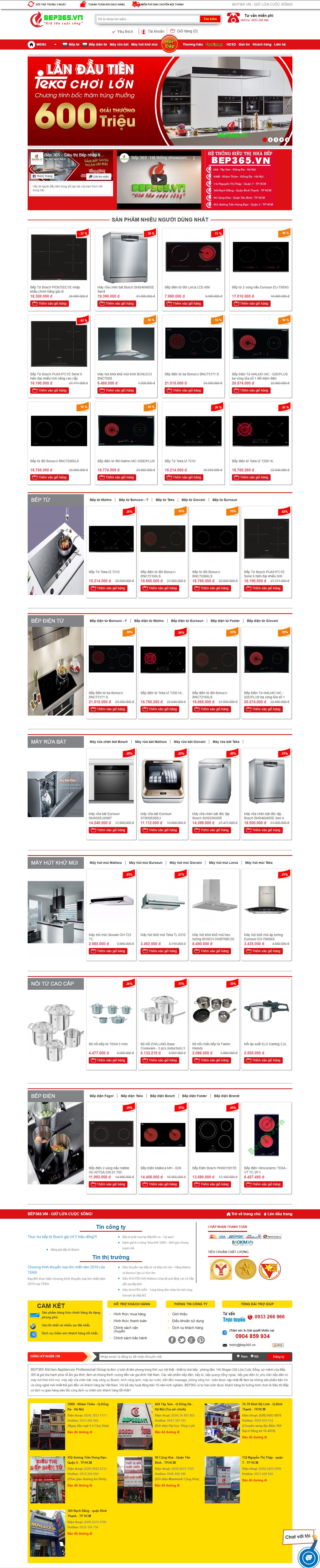 Thiết kế Web bán bếp từ bep365.vn