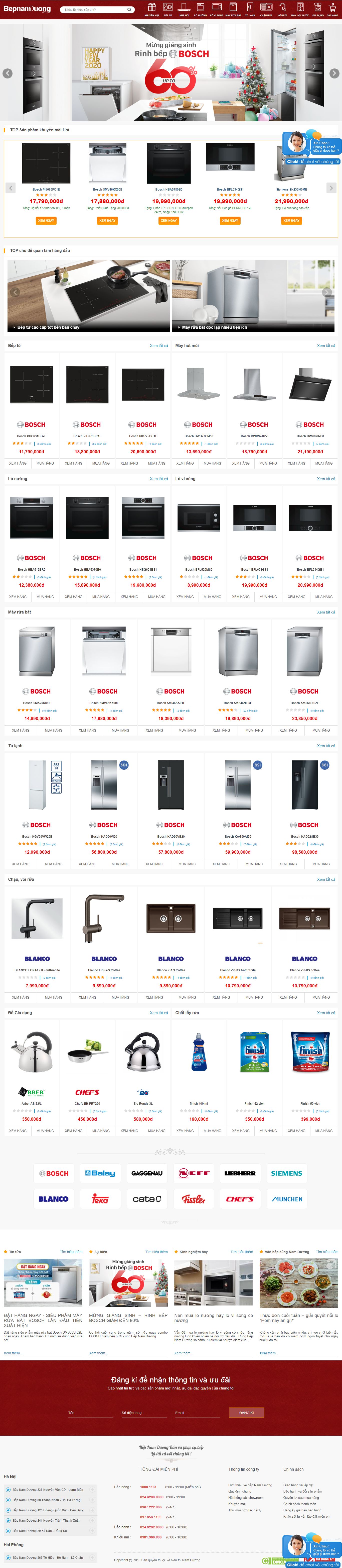 Thiết kế Web bán bếp từ bepnamduong.vn