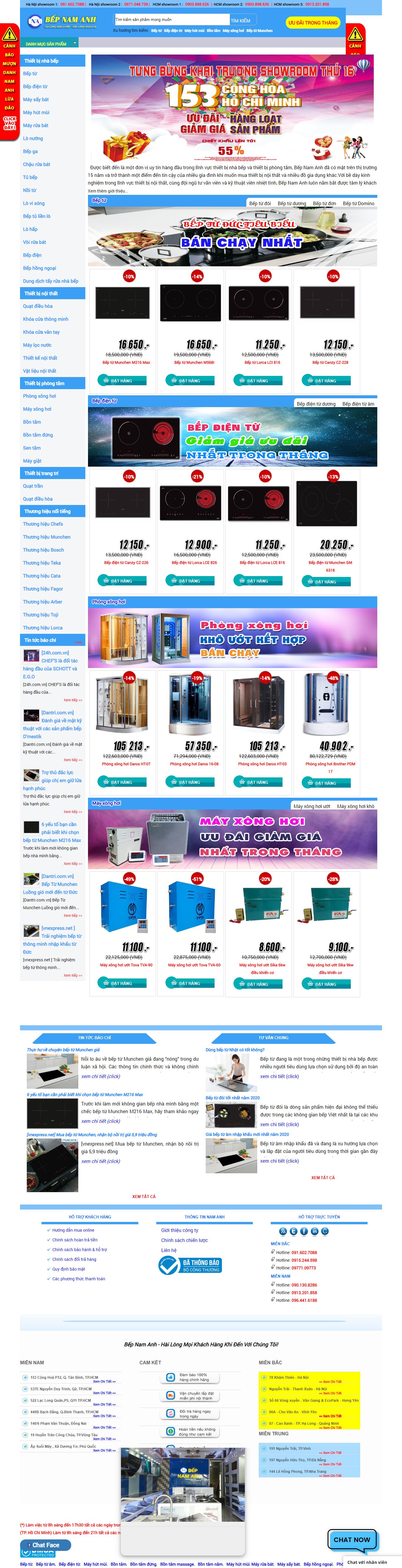 Thiết kế Web bán bếp từ bepnamanh.com