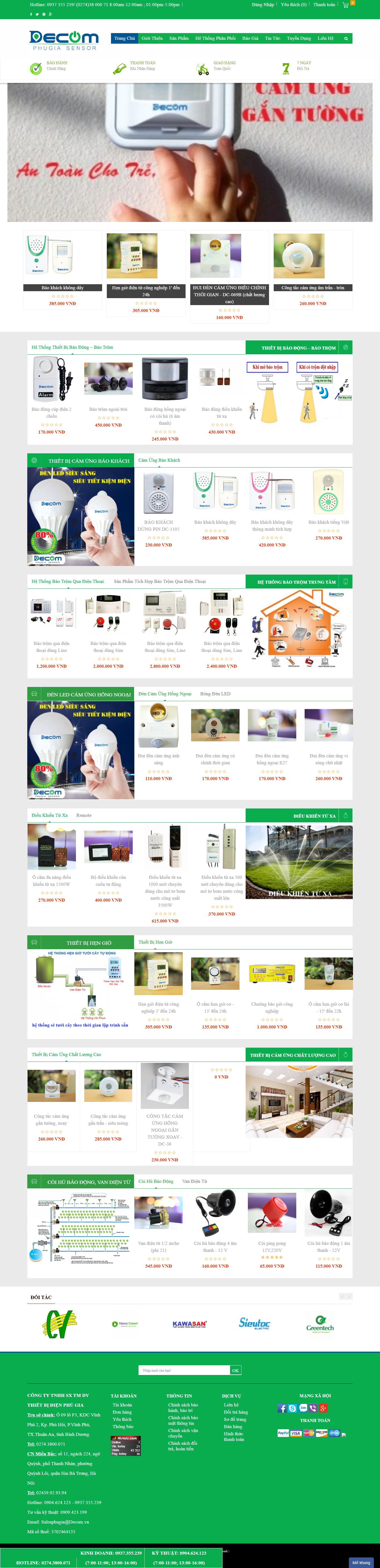 Thiết kế Web thiết bị Điện decom.vn