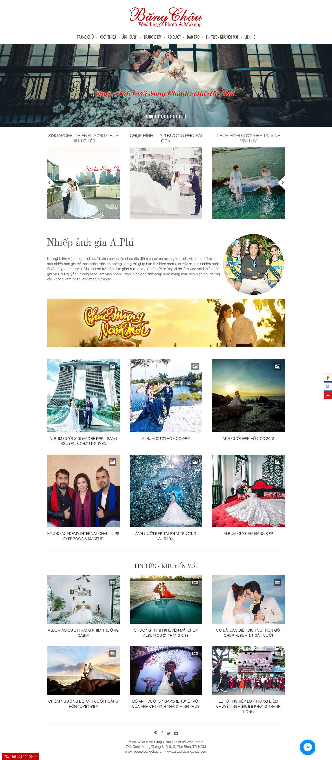 Thiết kế Web ảnh viện áo cưới aocuoibangchau.vn