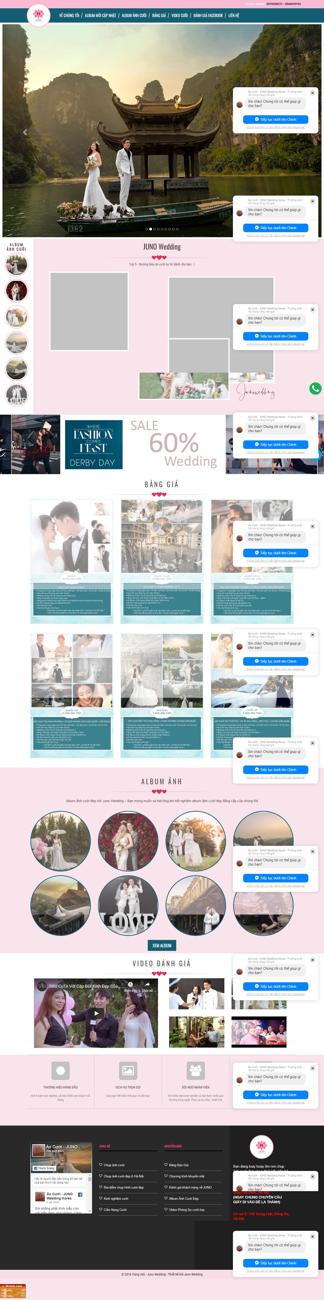 Thiết kế Web ảnh viện áo cưới junowedding.net