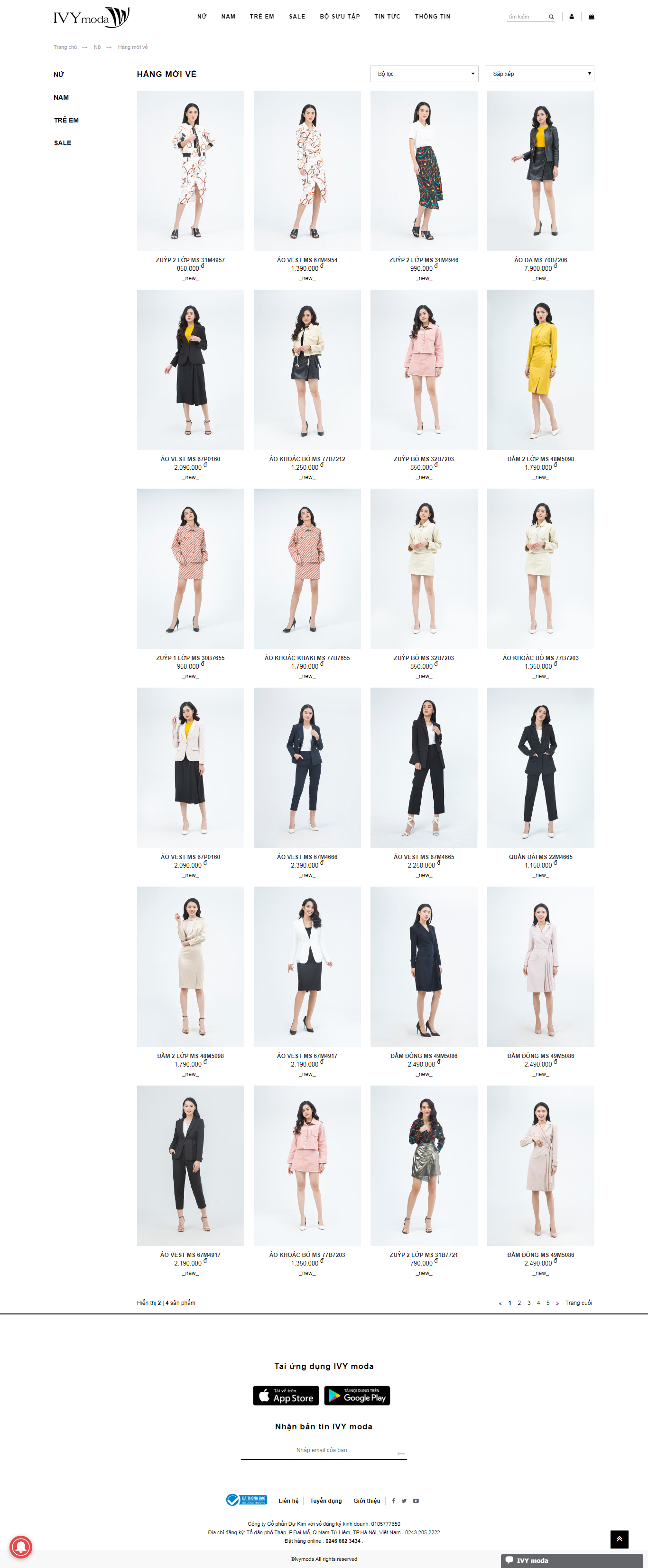 Thiết kế Web thời trang may mặc ivymoda.com