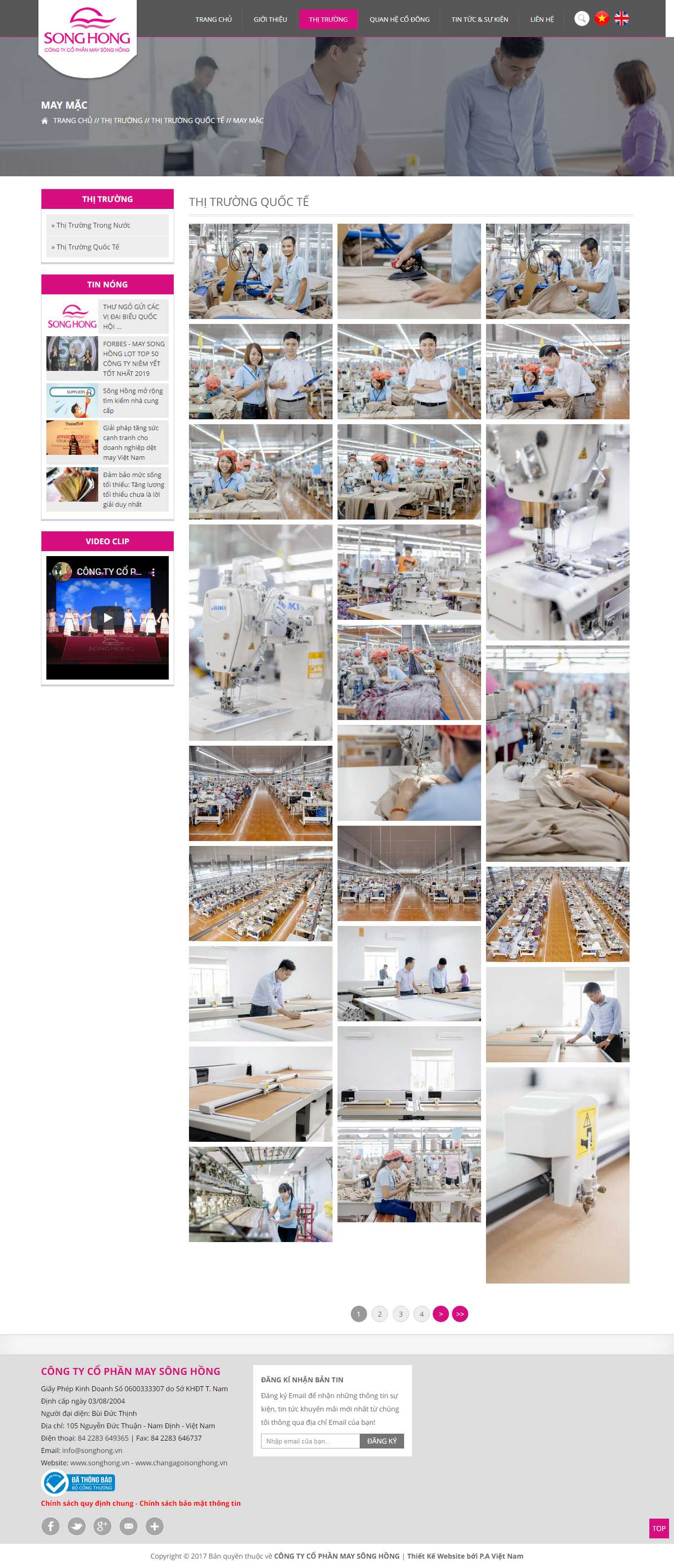 Thiết kế Web thời trang may mặc songhong.vn