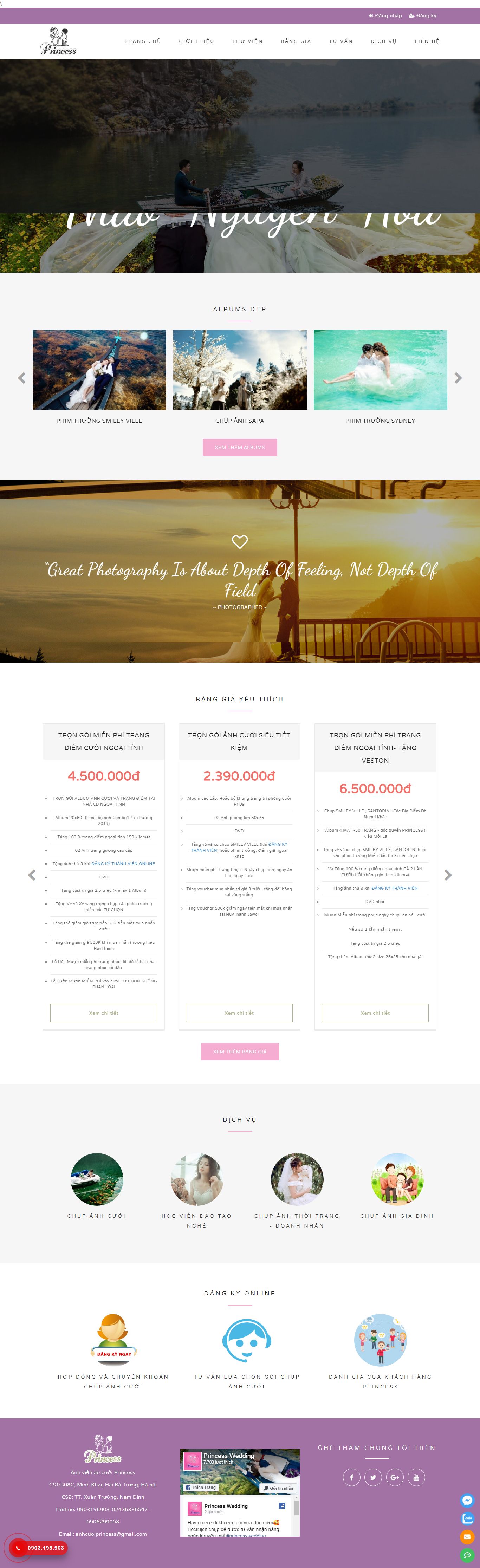 Thiết kế Web ảnh viện áo cưới chupanhcuoidephanoi.com