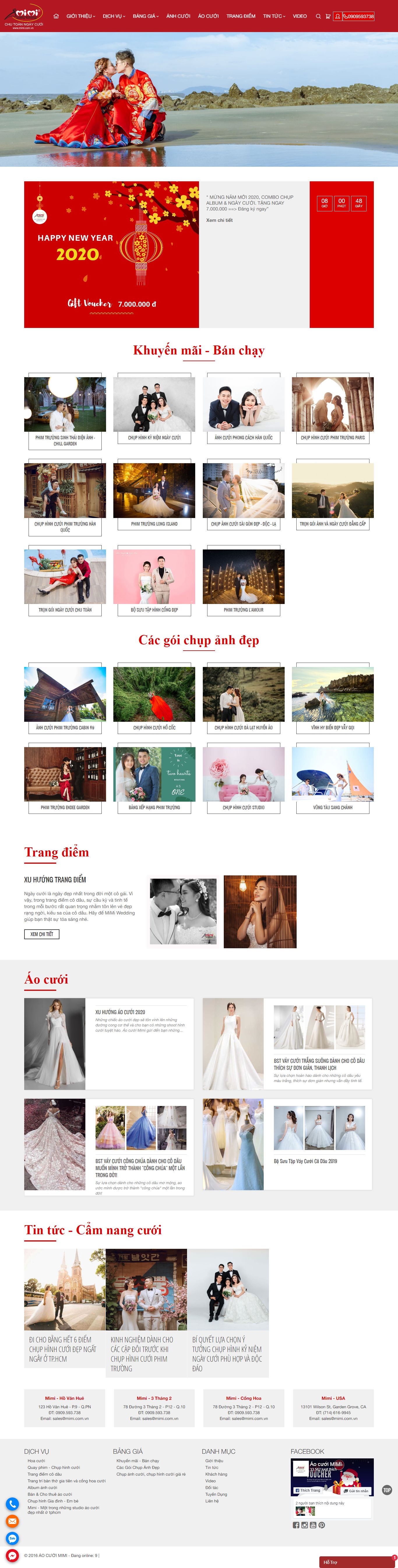 Thiết kế Web ảnh viện áo cưới mimi.com.vn