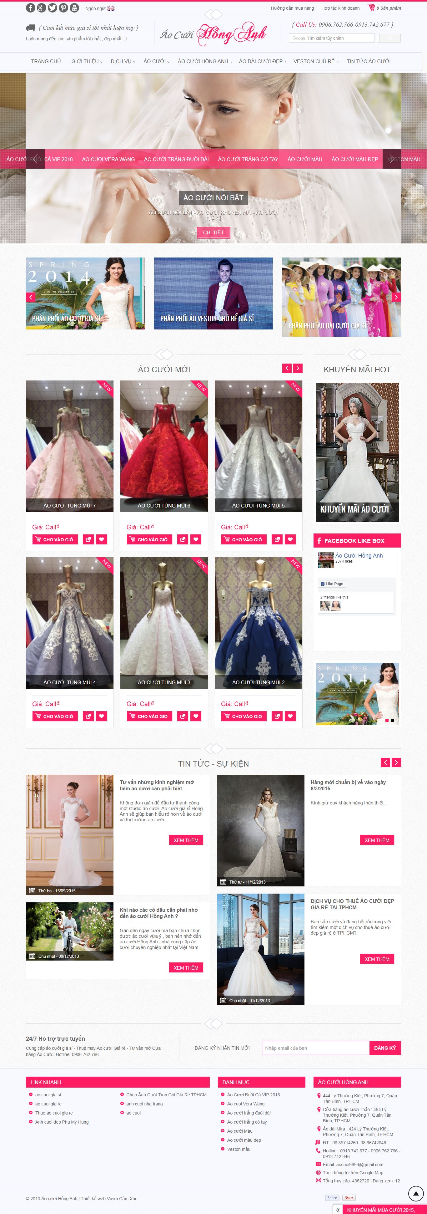 Thiết kế Web ảnh viện áo cưới aocuoigiasi.com