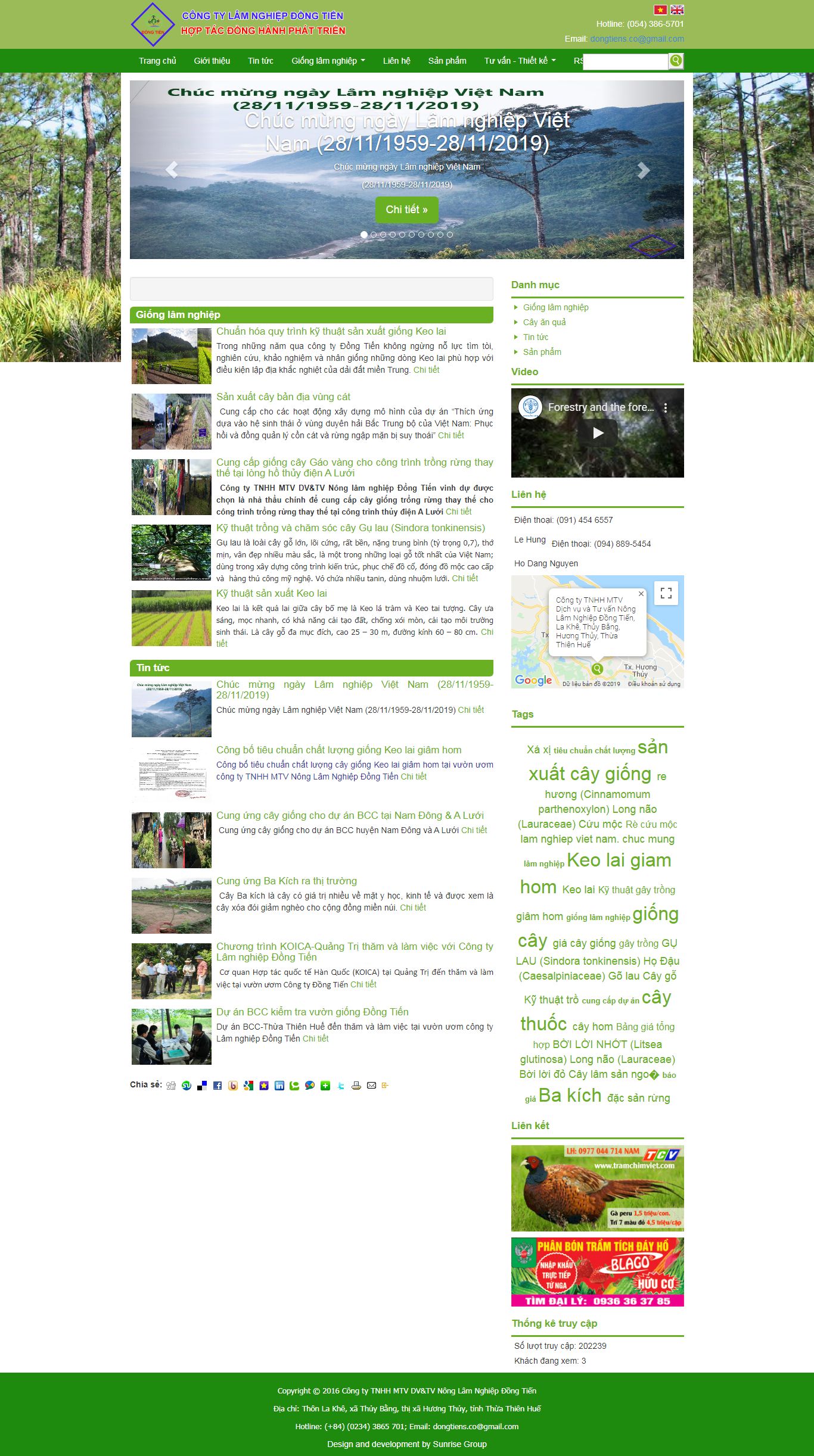 Thiết kế Web nông lâm nghiệp dongtienlamnghiep.com