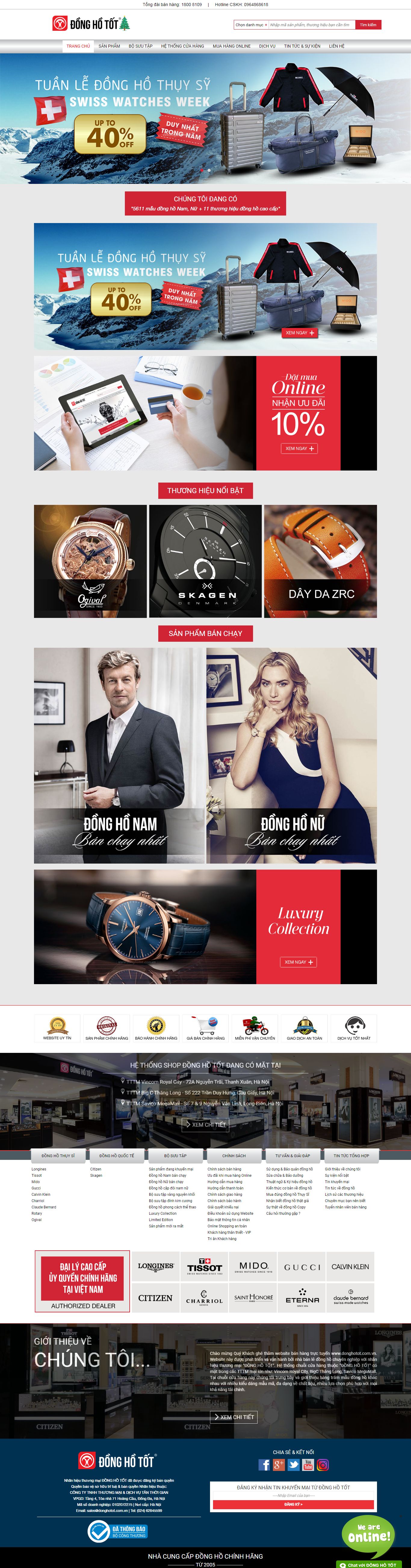 Thiết kế Web bán Đồng hồ donghotot.com.vn