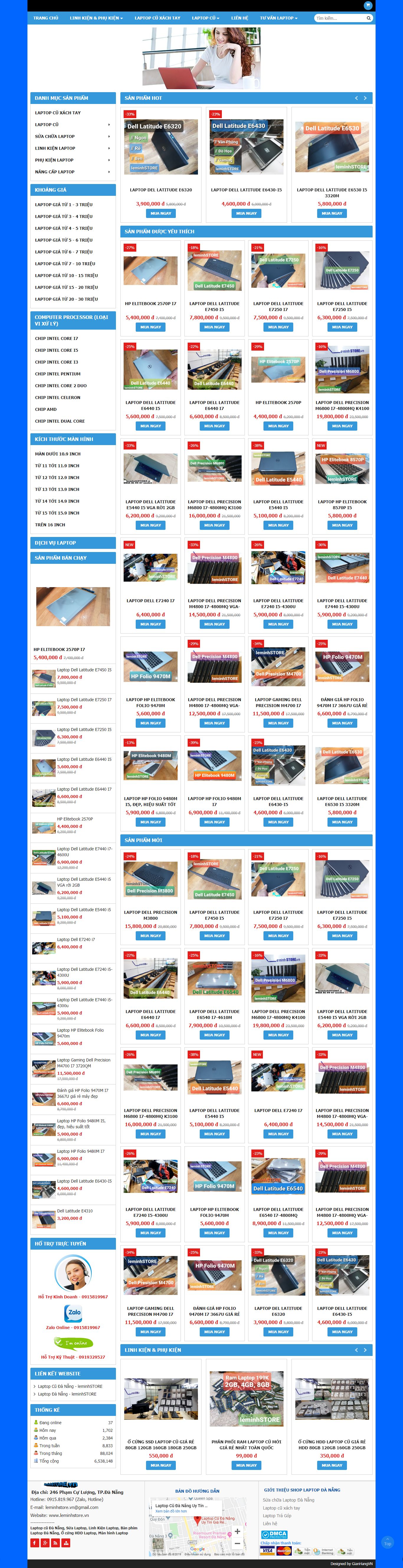 Thiết kế Web bán máy tính laptop leminhstore.vn