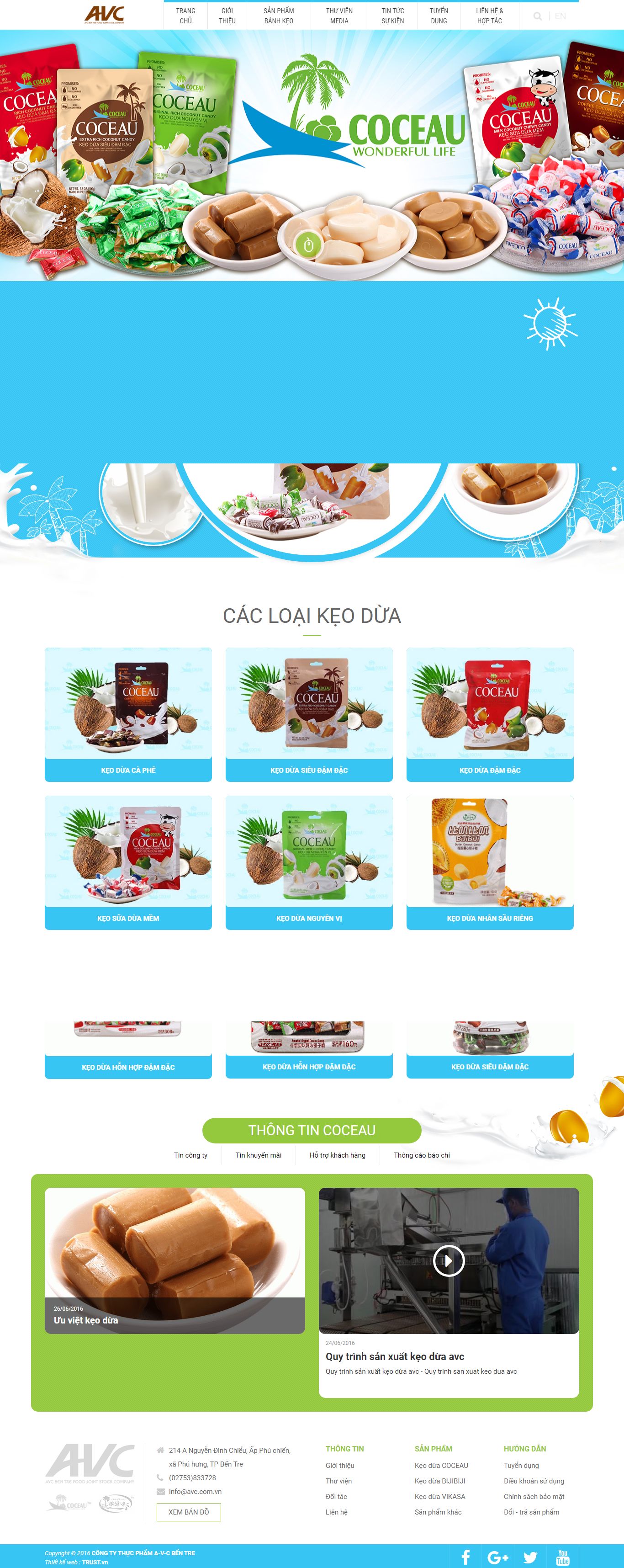 Thiết kế Web bán bánh kẹo avc.com.vn