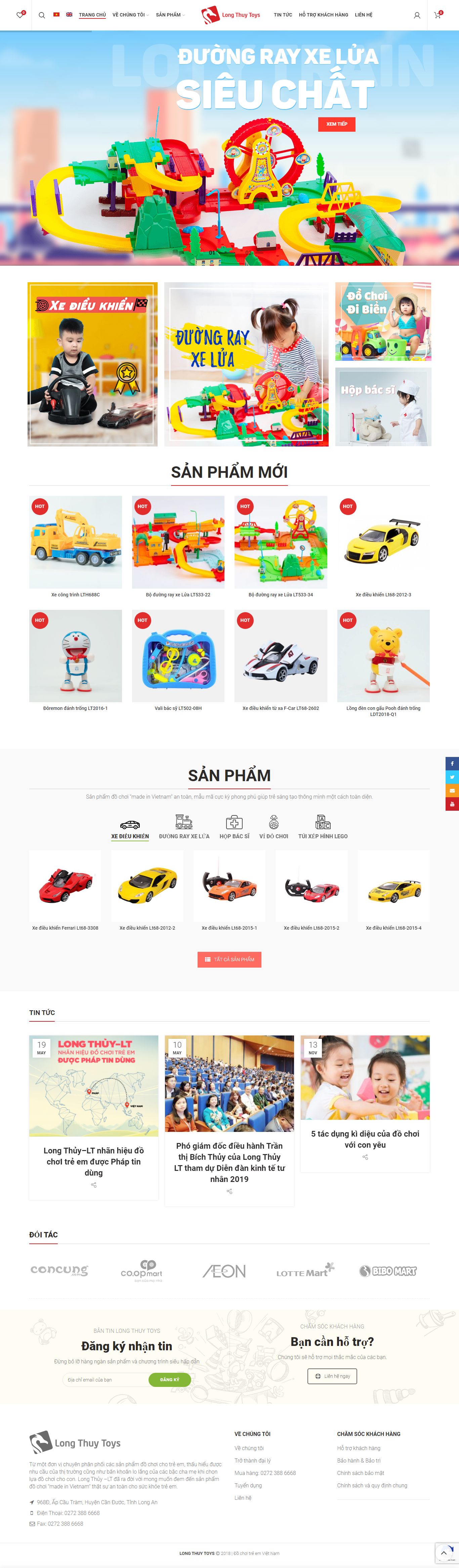 Thiết kế Web bán Đồ chơi trẻ em longthuy.vn