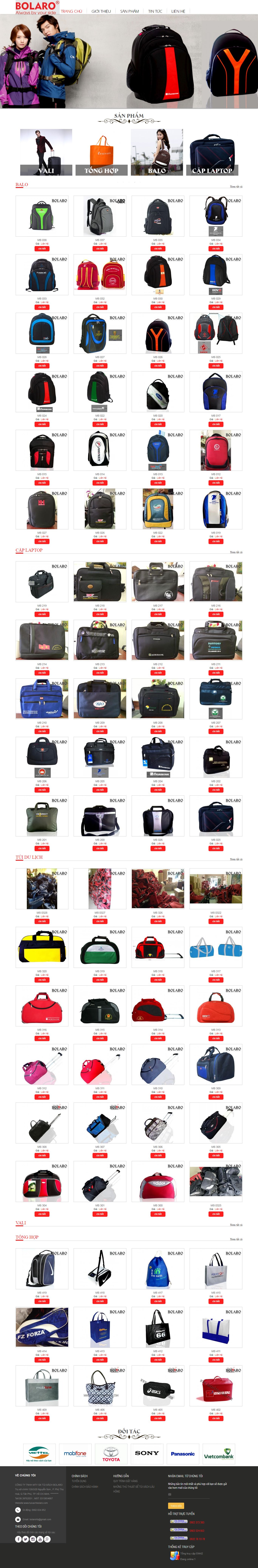 Thiết kế Web bán balo túi xách tuixachbolaro.com