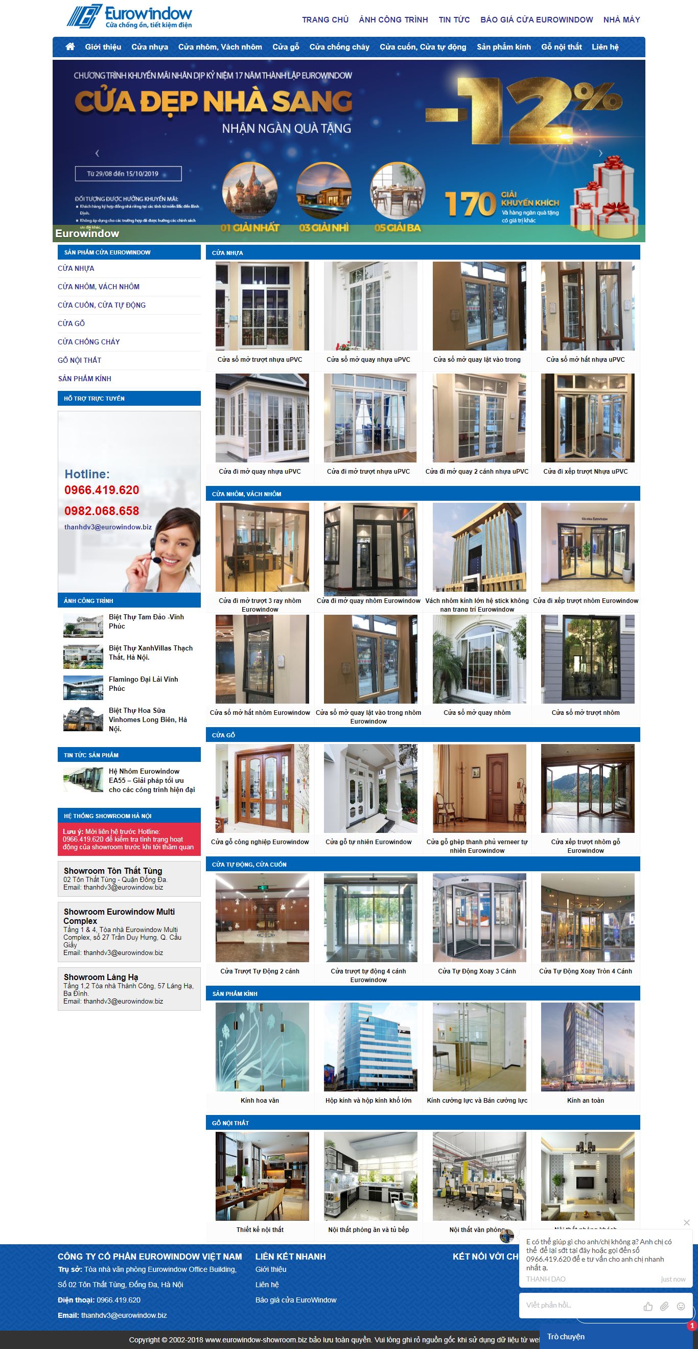 Thiết kế Web bán cửa windowpromth.com