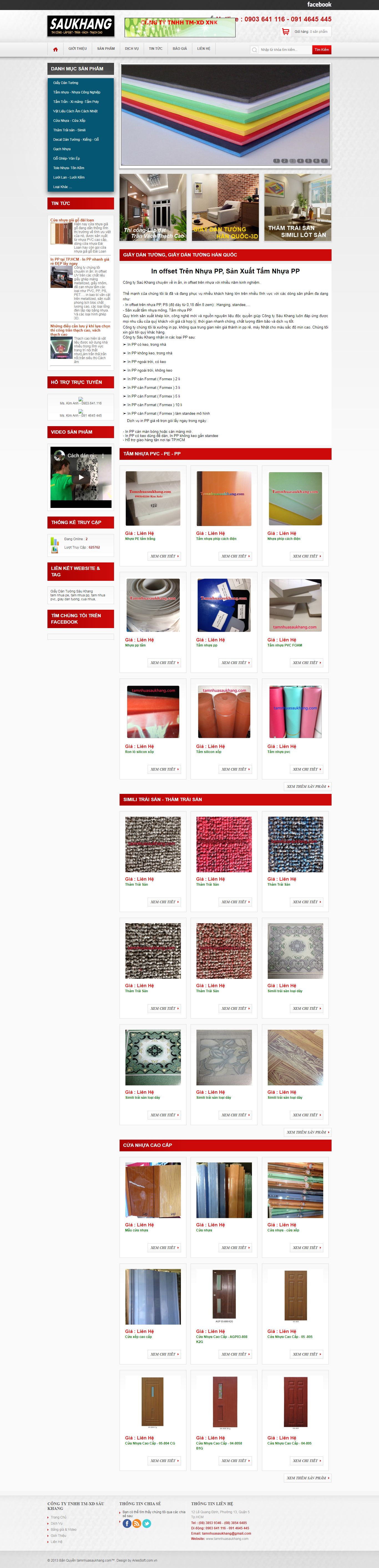 Thiết kế Web bán cửa tamnhuasaukhang.com