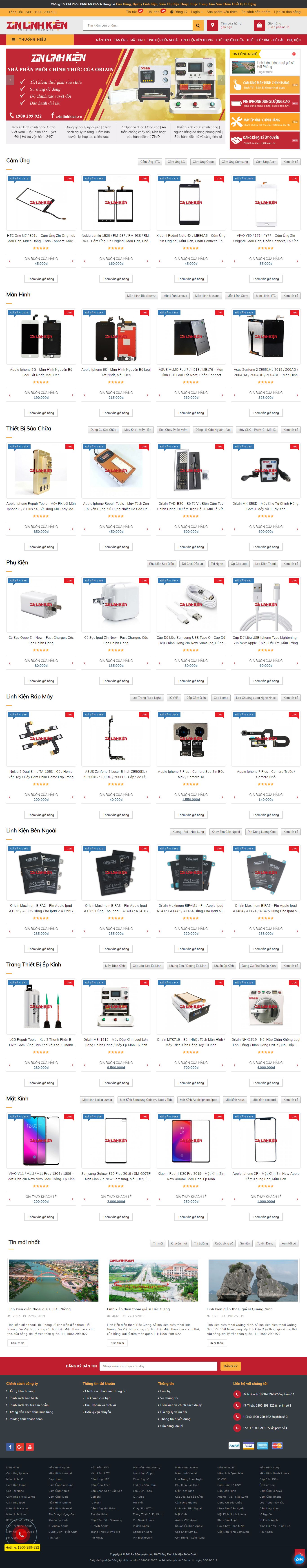 Thiết kế Web bán phụ kiện Điện thoại linhphukiengiagoc.vn