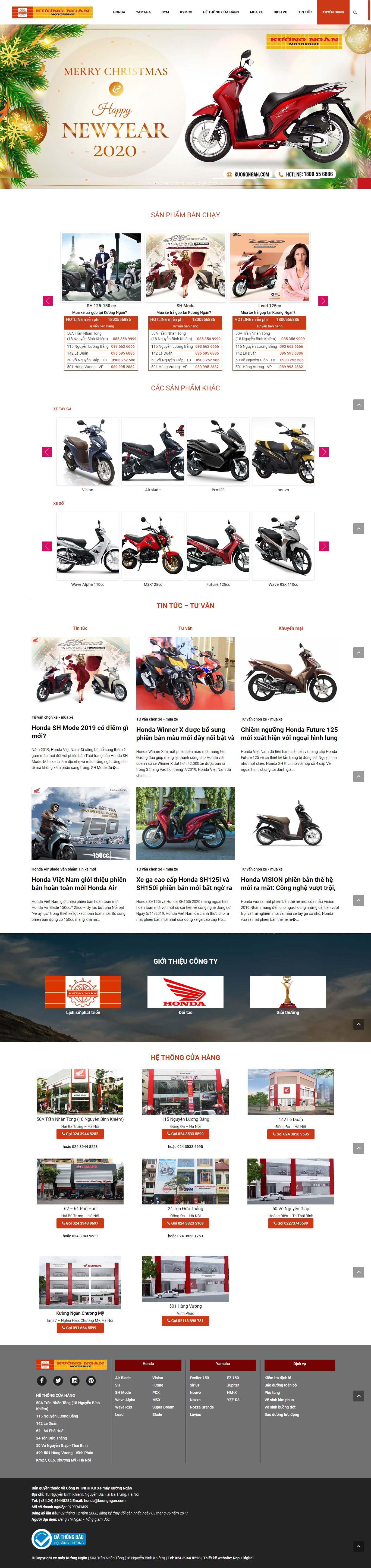 Thiết kế Web bán xe máy kuongngan.com