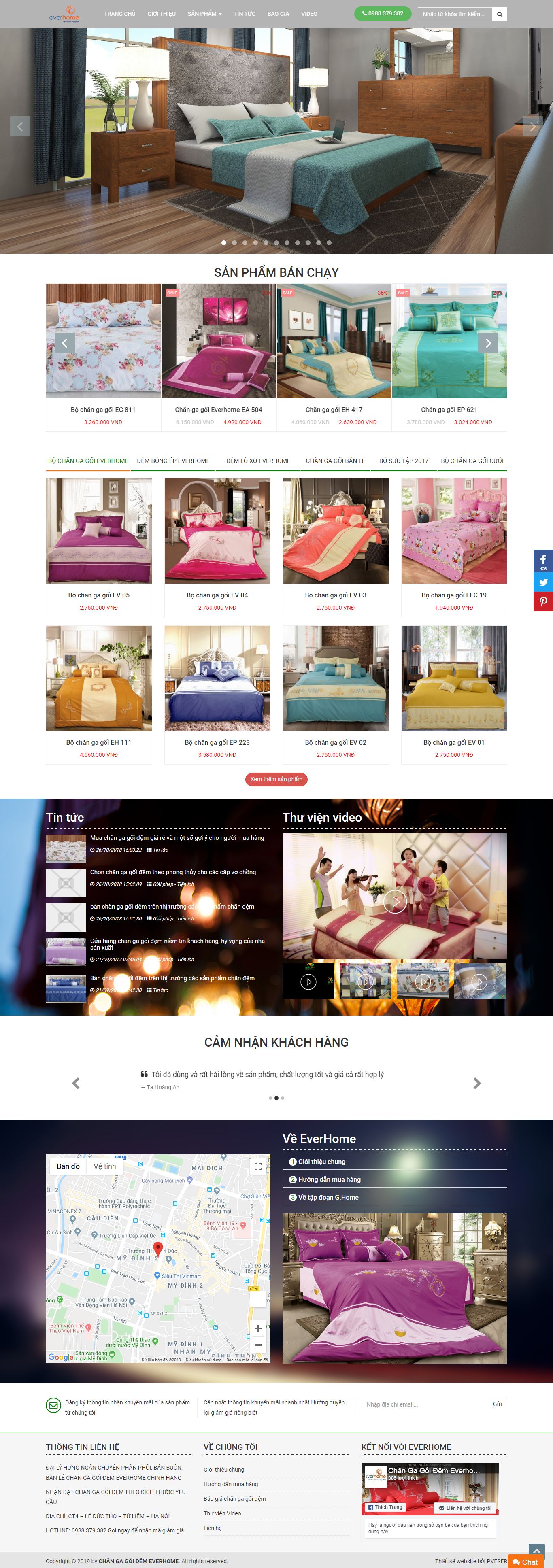 Thiết kế Web bán chăn ga gối Đệm demeverhome.com