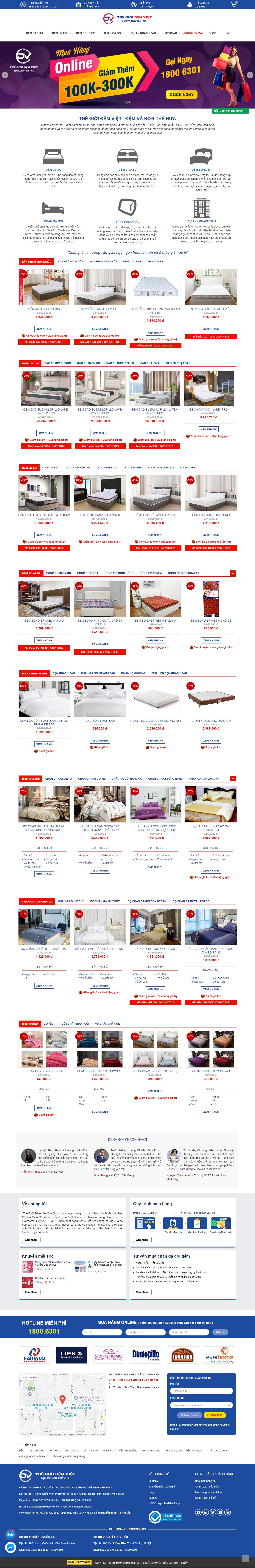 Thiết kế Web bán chăn ga gối Đệm thegioidemviet.vn