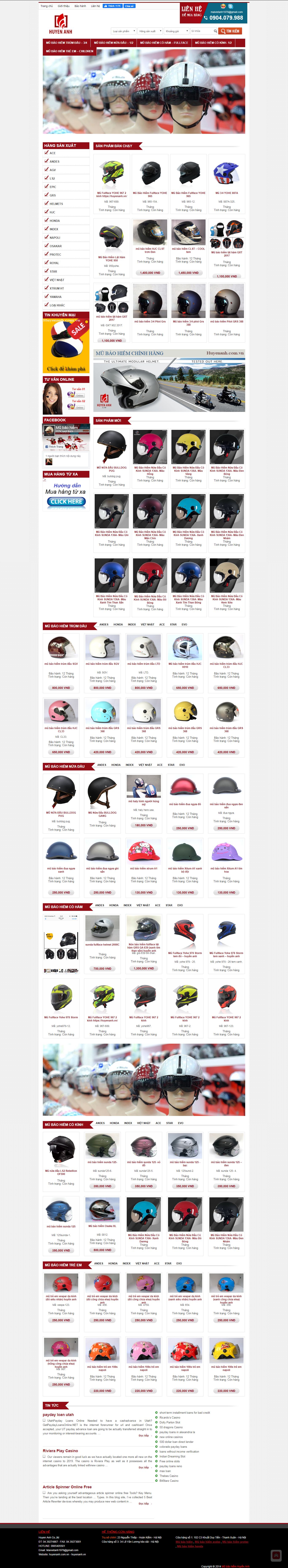 Thiết kế Web mũ bảo hiểm huyenanh.com.vn