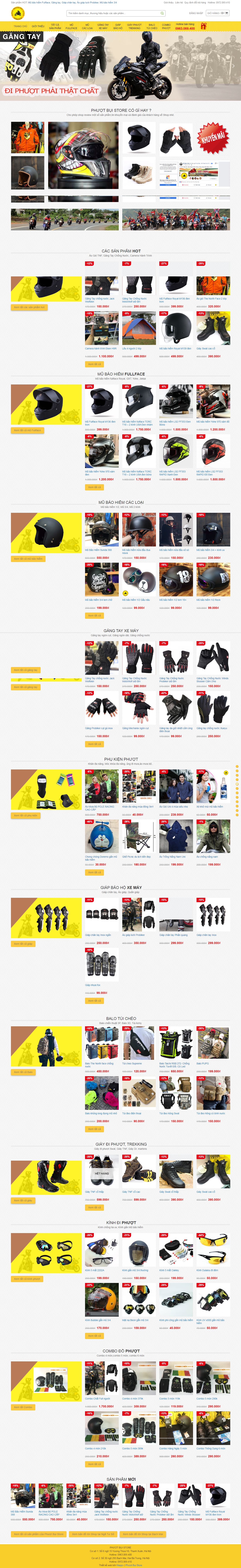 Thiết kế Web mũ bảo hiểm phuotbuistore.com