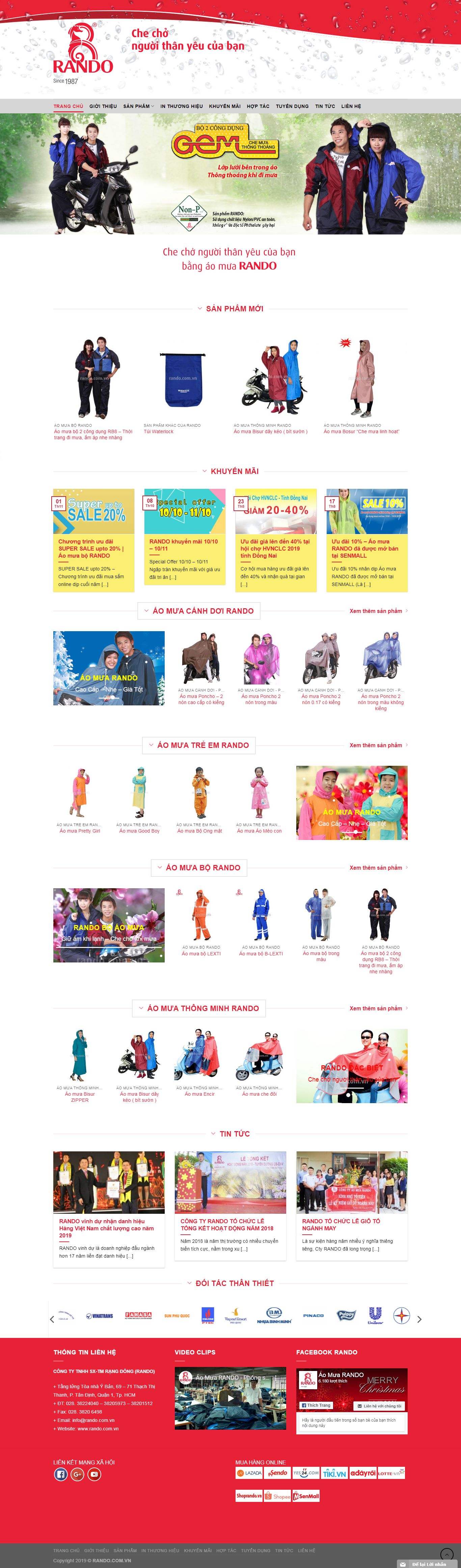 Thiết kế Web bán áo mưa aomuasonthuy.com