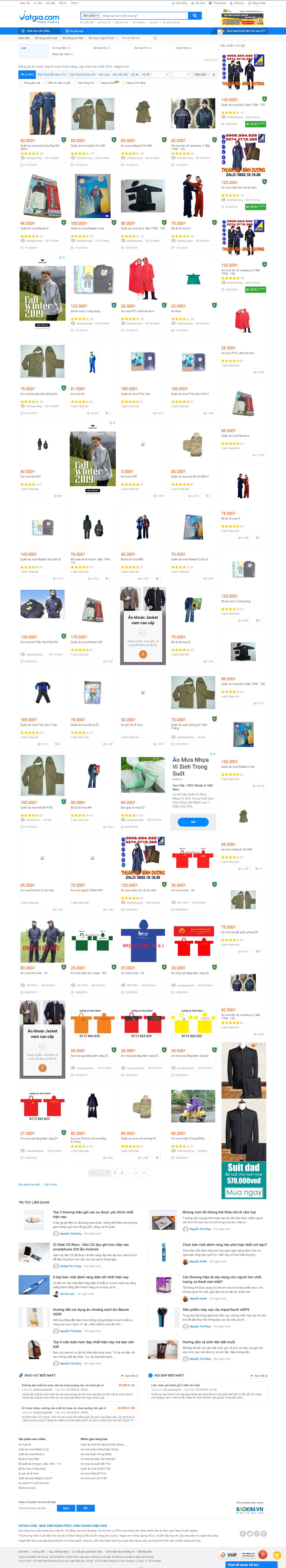 Thiết kế Web bán áo mưa vatgia.com