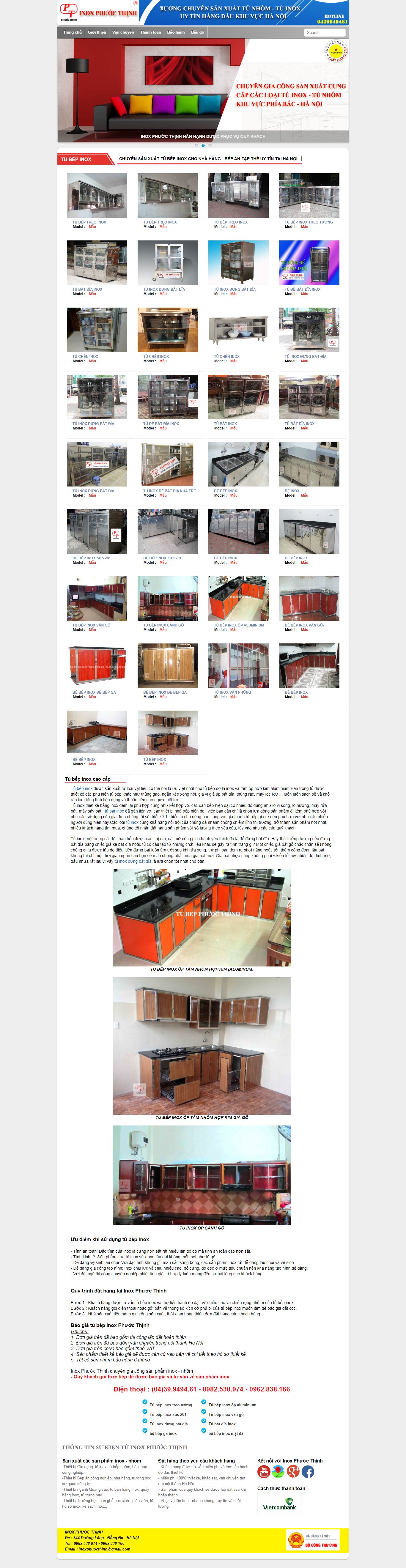 Thiết kế Web Đồ dùng inox tunhominox.com