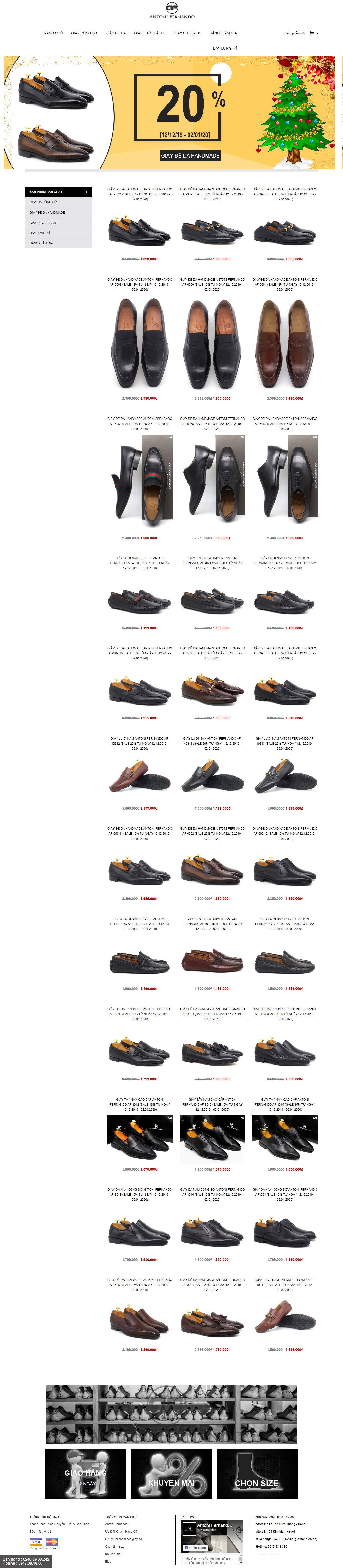 Thiết kế Web giầy da antoni.vn