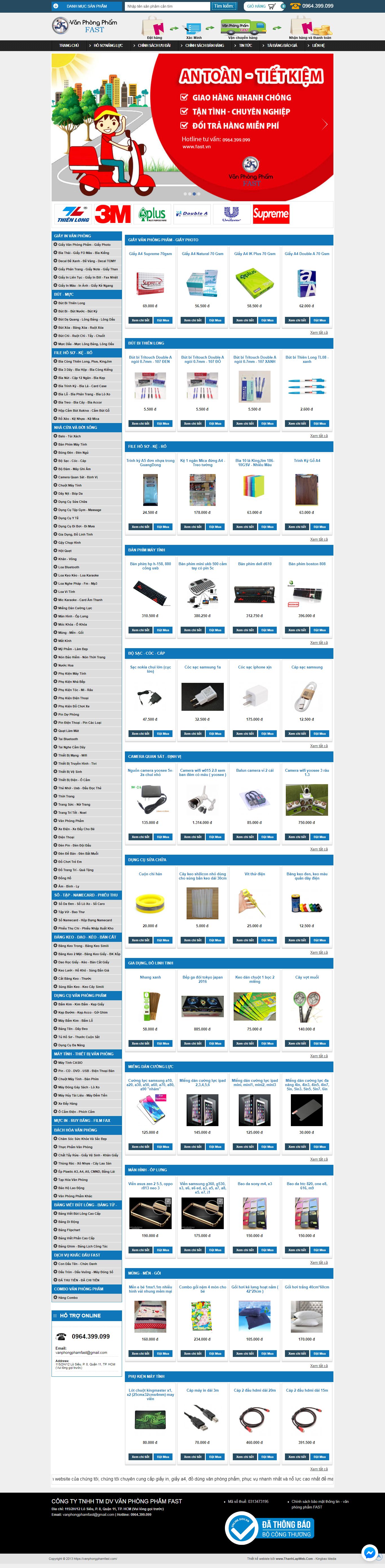Thiết kế Web văn phòng phẩm vanphongphamfast.com