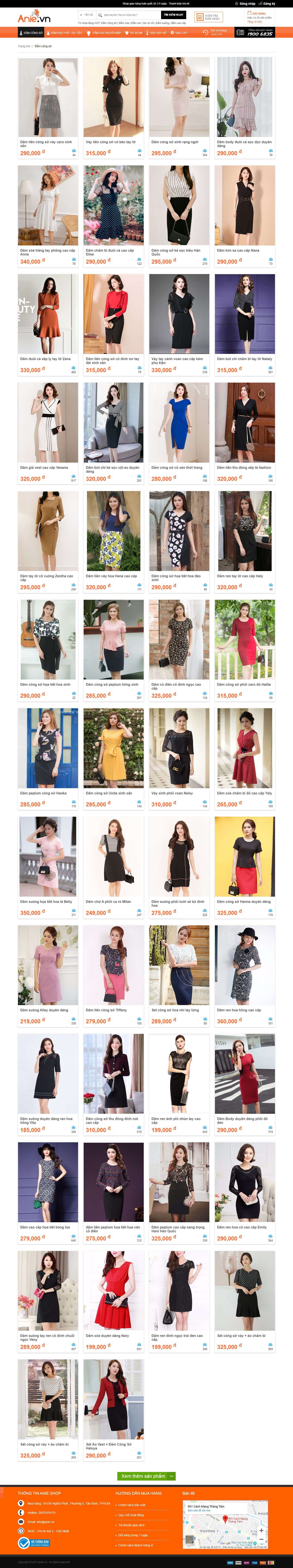 Thiết kế Web quần Áo anie.vn