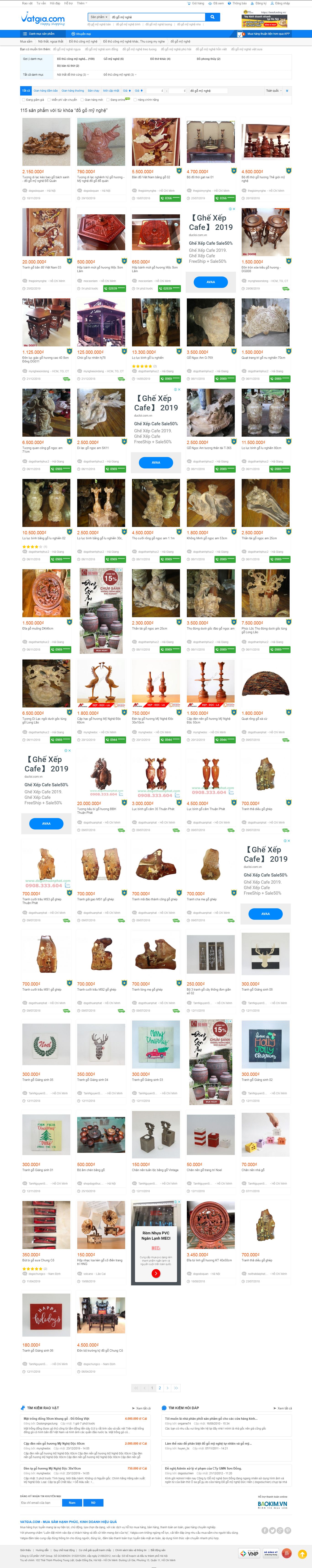 Thiết kế Web Đồ gỗ mỹ nghệ vatgia.com