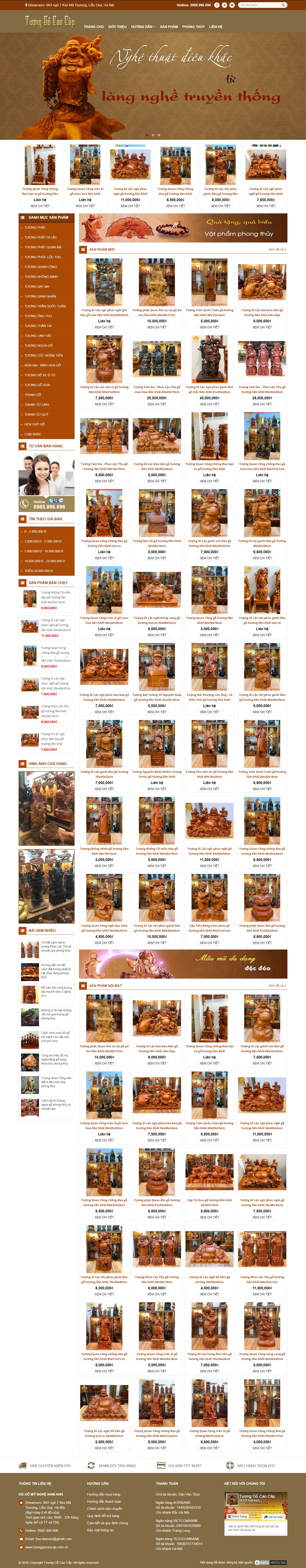Thiết kế Web Đồ gỗ mỹ nghệ tuonggocaocap.com.vn