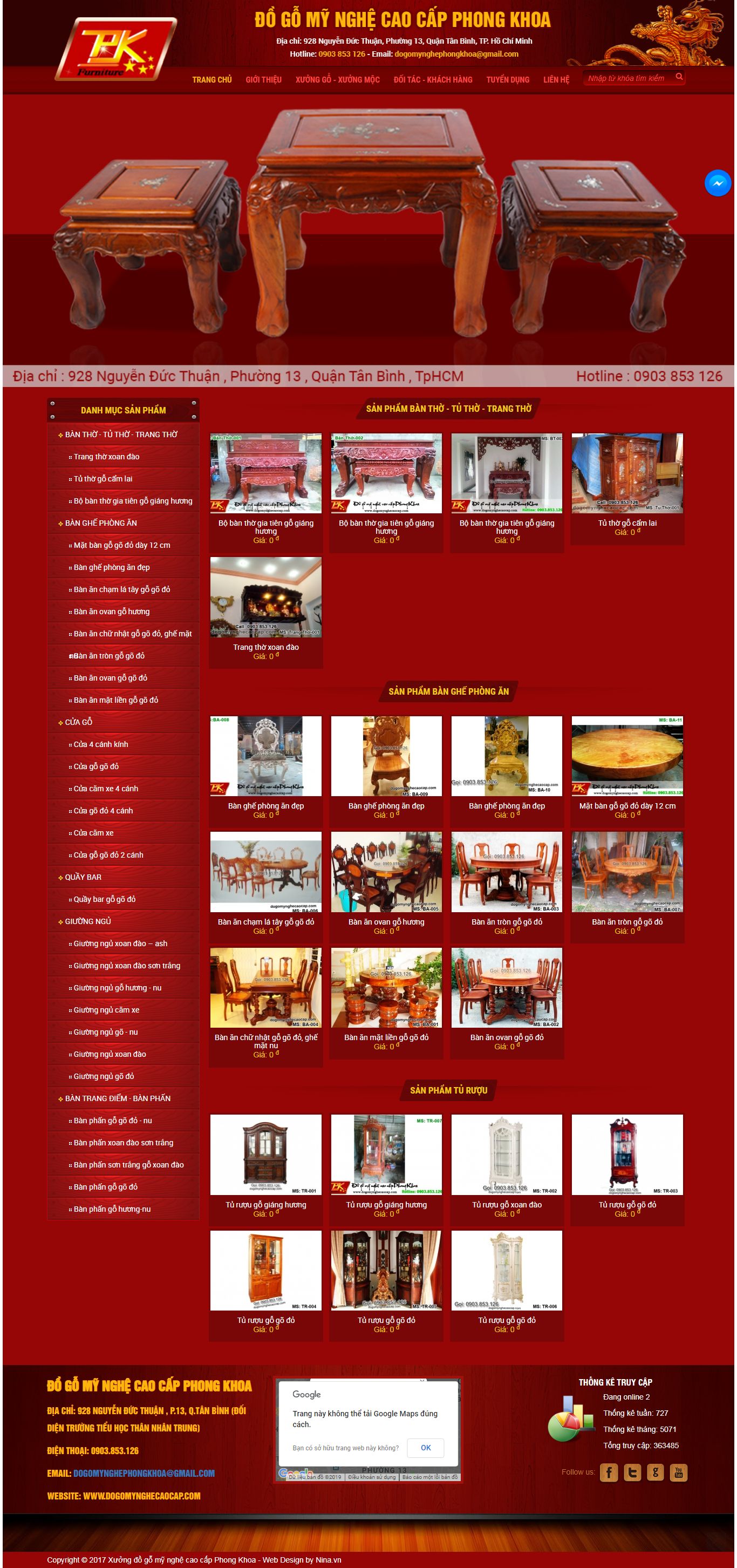 Thiết kế Web Đồ gỗ mỹ nghệ dogomynghecaocap.com