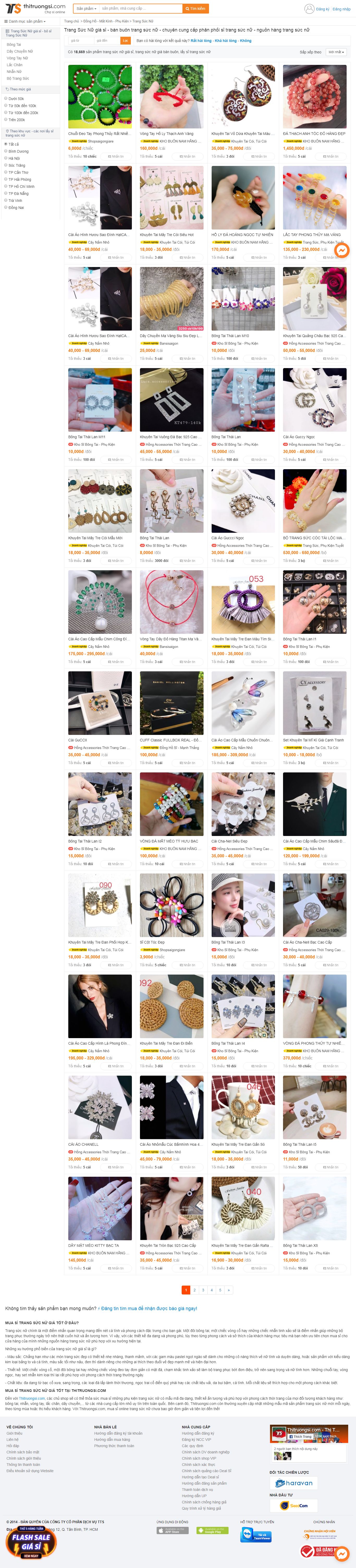 Thiết kế Web Đồ trang sức thitruongsi.com