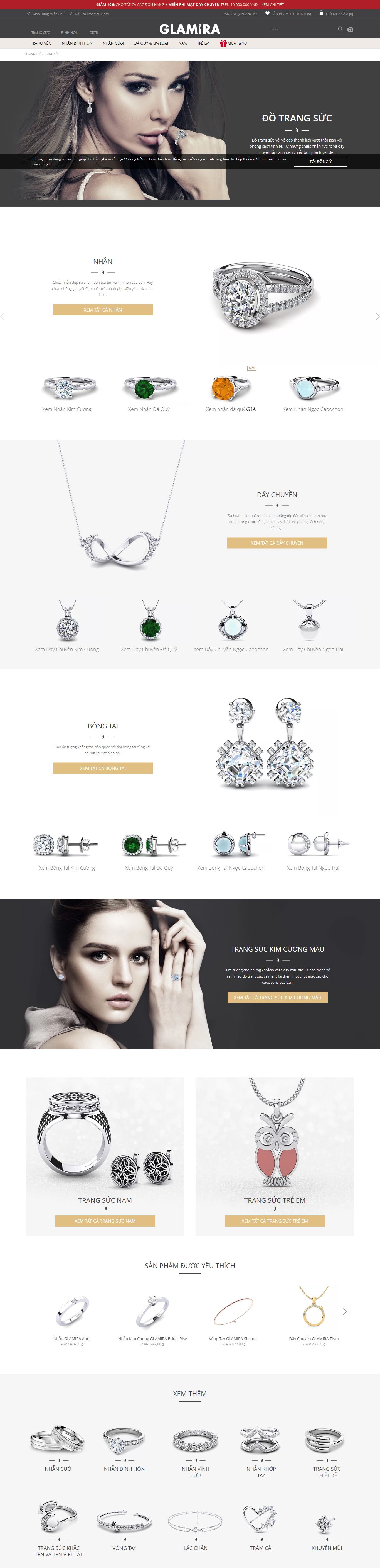 Thiết kế Web Đồ trang sức glamira.vn