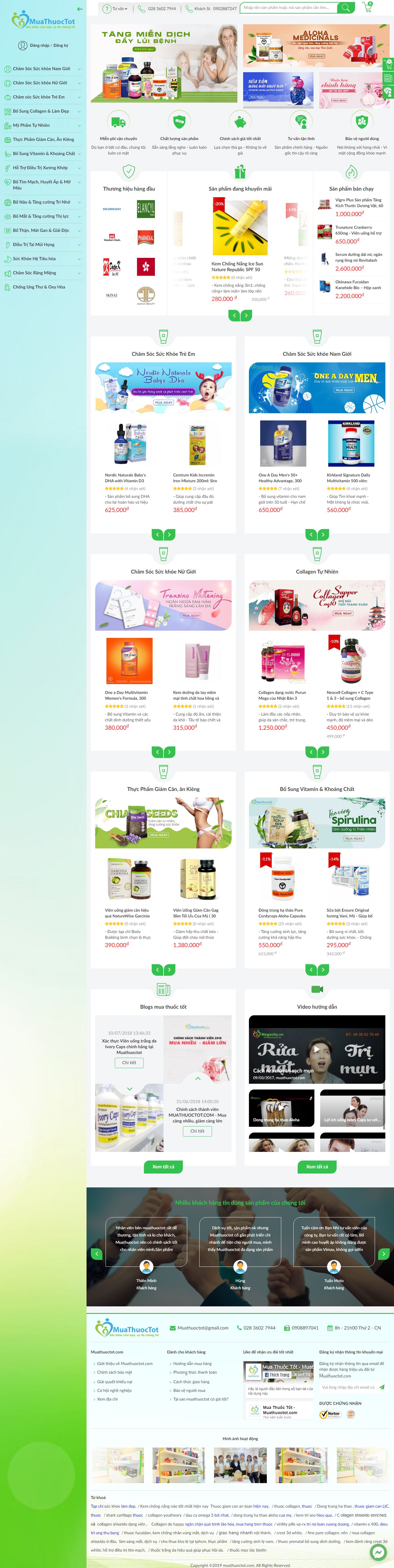 Thiết kế Web thực phẩm chức năng muathuoctot.com