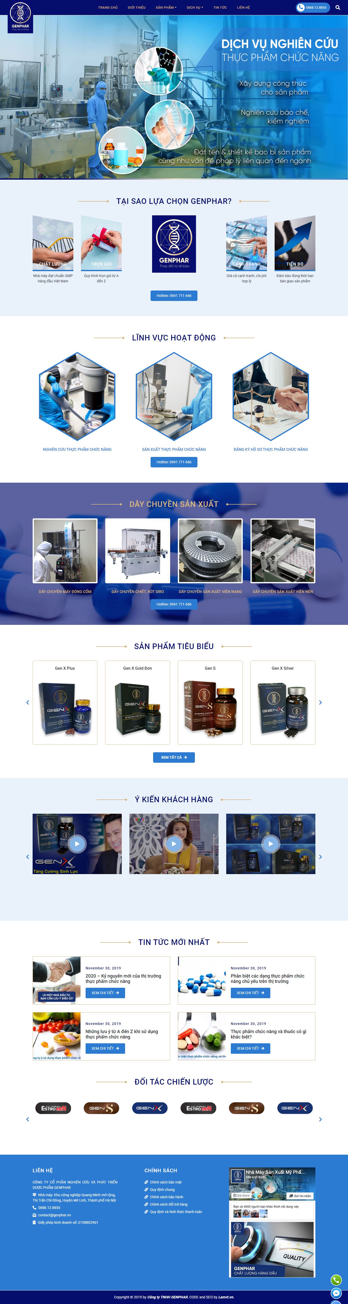 Thiết kế Web thực phẩm chức năng genphar.vn